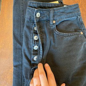 H&M High-Waisted Straight Leg Black Jeans